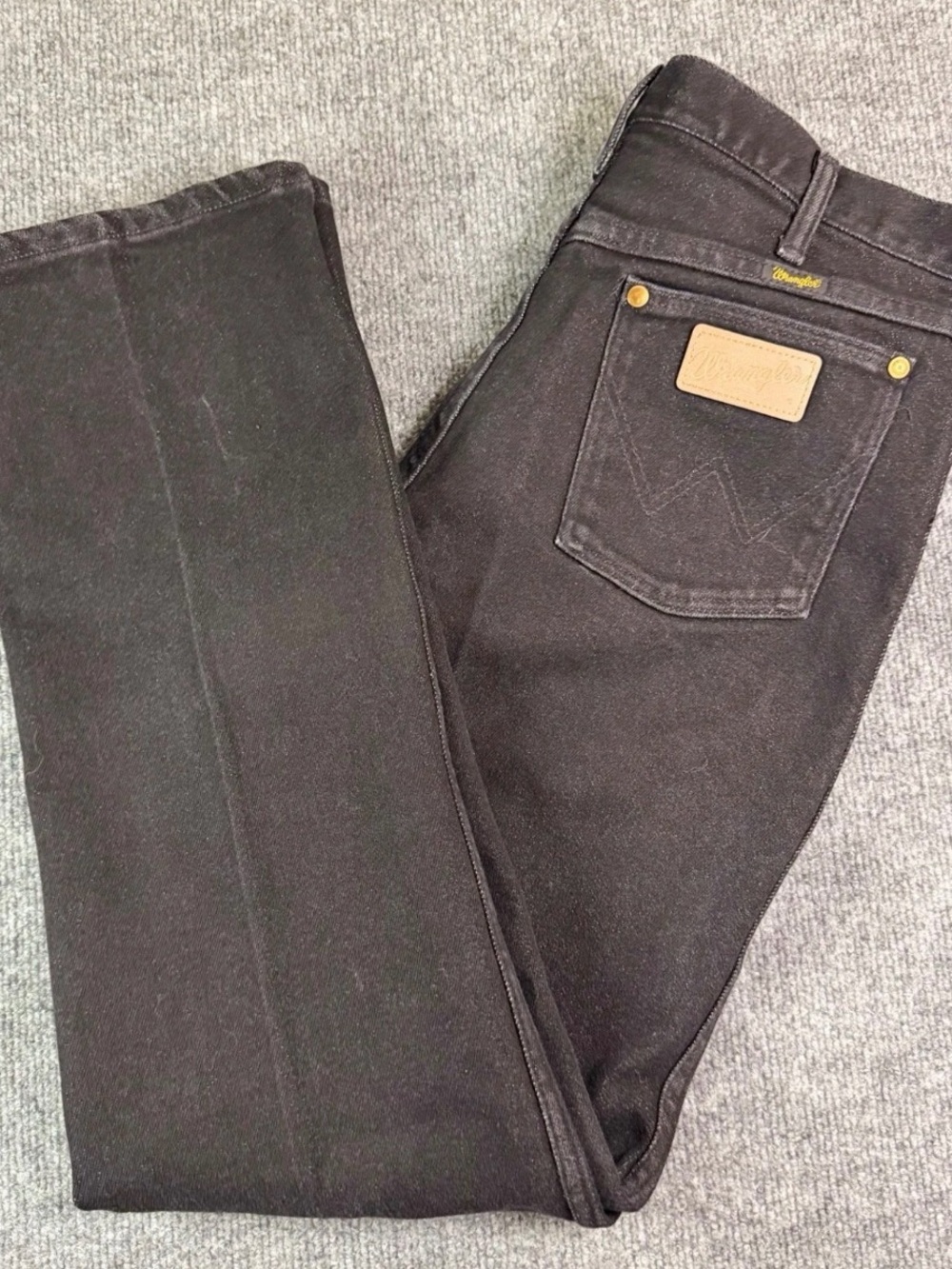 Vintage 90s Wrangler 945BLK Black Jeans Made in USA Cowboy Cut Slim Fit 35x32